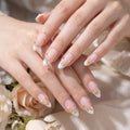 Luxury Handmade Irregular French Pearl White Press On Nails Reusable Wearable Nail Art